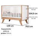 Ver imagem 3 de Berco Mini Cama e Comoda 1 Porta e 3 Gavetas Confete Branco Jequitiba Hp Henn