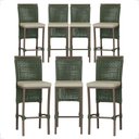 Ver imagem 1 de 7 Banqueta em Alumínio Roma Marrom Corda Náutica Tecido 7 Verde