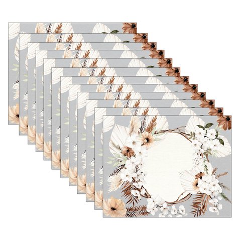 Kit Jogo Americano Boho Flower - 12 Peças