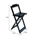 Ver imagem 4 de Jogo de Mesa Bistrô Dobrável em Madeira Maciça com C/3 Banquetas Altas - Preto