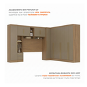 Ver imagem 5 de Guarda Roupa Casal Modulado 4 Peças 12 Portas 5 Gavetas com Cabeceira 100% MDF Smart Cinamomo/Capucc