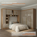 Ver imagem 6 de Guarda Roupa Casal Modulado 4 Peças 12 Portas 5 Gavetas com Cabeceira 100% MDF Smart Cinamomo/Capucc