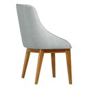 Ver imagem 3 de Kit 6 Cadeiras de Jantar Elisa Nobre Estofada Liso Linho Cinza Base Madeira Maciça Mel