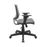 Cadeira de Escritório Giratória Beezi Braço Regulável Assento Facto Grafite e Encosto Cinza Plaxmeta - 3