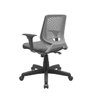 Cadeira de Escritório Giratória Beezi Braço Regulável Assento Facto Grafite e Encosto Cinza Plaxmeta - 2