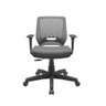 Cadeira de Escritório Giratória Beezi Braço Regulável Assento Facto Grafite e Encosto Cinza Plaxmeta - 1