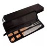 Kit Churrasco com 2 Peças com Estojo de Nylon - Cabo de Madeira - Panami - 5