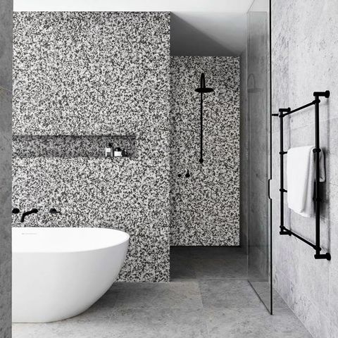 Papel de Parede Lavavel para Banheiro Cozinha Revestimento Granito Cinza Corumba Tacolado 0,58 X 1,0