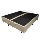 Ver imagem 1 de Base de Cama Box com Baú Queen ou King com 6 Pezinhos 2 Puxadores Frontais - Bege - Queen Suede