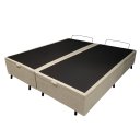 Ver imagem 3 de Base de Cama Box com Baú Queen ou King com 6 Pezinhos 2 Puxadores Frontais - Bege - Queen Suede