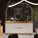 Ver imagem 4 de Aparador Buffet Sala Flow 2 Portas 2 Gavetas com Pés de Madeira - Rede Móveis