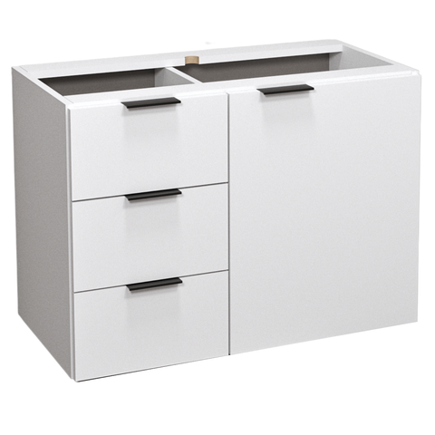 Balcão Móvel Gabinete Mdf para Banheiro sem Tampo sem Cuba 70cm Gavetas Lado Esquerdo Puxador Preto