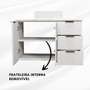 Ver imagem 4 de Balcão Móvel Gabinete Mdf para Banheiro sem Tampo sem Cuba 70cm Gavetas Lado Esquerdo Puxador Preto