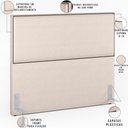 Ver imagem 4 de Cabeceira Box Casal King Com Tachas 195 cm Vicenza L02 Suede Bege - Lyam Decor
