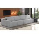 Ver imagem 5 de Sofá Ilha 4 Lugares Living 512cm Modulado Lary Bouclê Pu Pto K01 Cor Cinza Claro