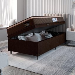 Cama Box Baú Solteiro Colchão Espuma D33 Pillow Top 88x188x60cm Millenium Hellen - 2