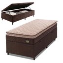 Ver imagem 1 de Cama Box Baú Solteiro Colchão Espuma D33 Pillow Top 88x188x60cm Millenium Hellen