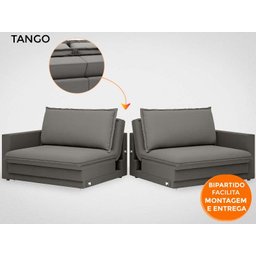 Sofá Tango 2,60M Sem Caixa, Retrátil e Reclinável Velosuede Cinza - Netsofás - 8