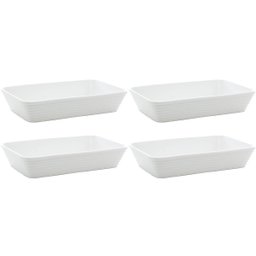 Conjunto de Travessas de Porcelana Lyor Linea 1l Brancas 4 Pratos Refratários Retangulares - 1