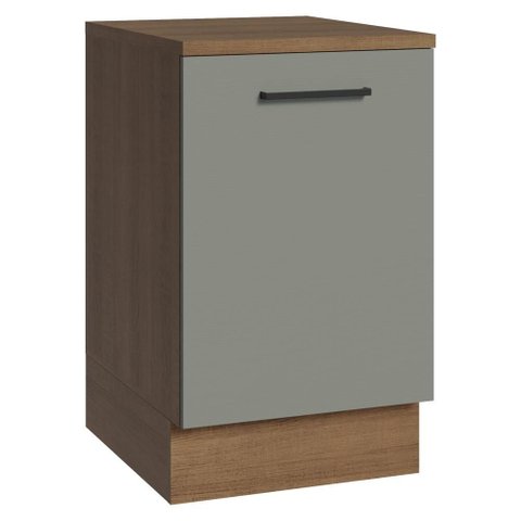 Balcão de Cozinha 50cm 1 Porta Rustic/cinza Agata Madesa