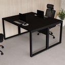 Ver imagem 1 de Plataforma de Trabalho 1,40 m X 1,20 m 2 Pessoas Design Industrial 100% MDF F5 Office Cor:Preto