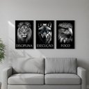 Ver imagem 5 de Kit 3 Quadros Disciplina Execução Foco Motivação Moldura:preta