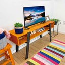 Ver imagem 3 de Rack de TV Retrô Woods Carvalho e Preto