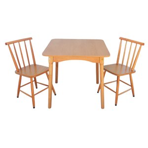 Jogo de Jantar Colonial Brisa Mesa 80x80cm Mel/sinamão + 02 Cadeiras Mel - Rustico Linda