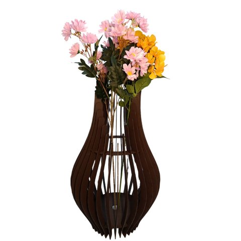 Vaso de Chão Decorativo Grande Andromeda Mdf:preto/85x30cm
