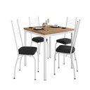 Ver imagem 2 de Conjunto Sala de Jantar Mesa Quadrada 90cm Tampo BP com 4 Cadeiras Adriana Branco/Preto/Demolição