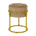 Ver imagem 1 de Puff Decorativo Estofado Capitonê Cores em Ferro Dourado:capuccino