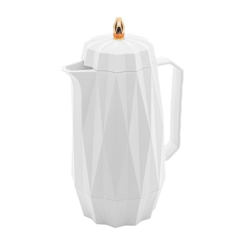 Garrafa Térmica Plástica Diamond Branca 1 Litro Lyor