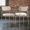 Ver imagem 2 de Cadeira para Sala de Jantar Bouclê Design Aço Carbono Lavinia Bege/Areia/Champagne