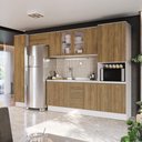 Ver imagem 1 de Cozinha Modulada Celeste Kappesberg 100% Mdf Branco/nogueira/vidro 360cm