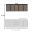 Ver imagem 4 de Cozinha Compacta Amara 9 Portas 3 Gavetas com Vidro 40250788 Branco - Politorno