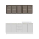 Ver imagem 2 de Cozinha Compacta Amara 9 Portas 3 Gavetas com Vidro 40250788 Branco - Politorno