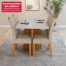 Conjunto Mesa de Jantar Celebrare 1,20 C/ Vidro e 4 Cadeiras Apogeu Tecido Veludo Naturale Creme - 8