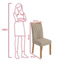 Ver imagem 6 de Conjunto Mesa de Jantar Celebrare 1,20 C/ Vidro e 4 Cadeiras Apogeu Tecido Veludo Naturale Creme