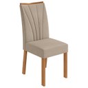 Ver imagem 3 de Conjunto Mesa de Jantar Celebrare 1,20 C/ Vidro e 4 Cadeiras Apogeu Tecido Veludo Naturale Creme