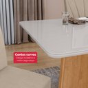 Ver imagem 7 de Conjunto Mesa de Jantar Celebrare 1,20 C/ Vidro e 4 Cadeiras Apogeu Tecido Veludo Naturale Creme