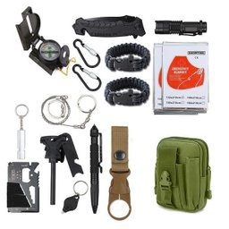 Kit de Sobrevivência Bolsa Verde Militar Atividades Camping - 2