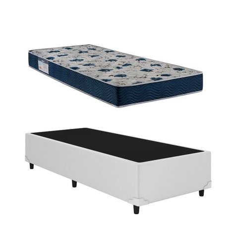 Cama Base Solteiro Branco Colchão Iso 60 D28 - Ortobom