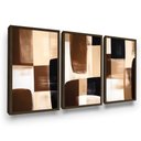 Ver imagem 2 de Trio Quadros Sala Abstrato Moderno Moldura Grande