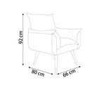 Ver imagem 3 de Kit 2 Poltrona Suede Preto Cadeira Decorativa Julia Sala Recepção Pés Caramelo