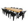 Jogo Mesa Industrial Diamond 2,20m 10 Cadeiras Área Gourmet Movelaria Leal Mesa de Jantar Estilo Ind - 1