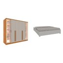Ver imagem 2 de Conjunto Casal Guarda Roupa Portugal Reflecta e Cama Casal Monaco Yescasa