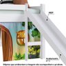 Cama Infantil Elevada C/ Escorregador sem Colchão 202cm Branco/zoo Linha Bb Bb1000 Completa Móveis - 2