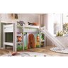 Cama Infantil Elevada C/ Escorregador sem Colchão 202cm Branco/zoo Linha Bb Bb1000 Completa Móveis - 1