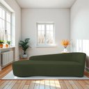 Ver imagem 1 de Recamier Curvo Orgânico 180cm 3 Lugares Lado Esquerdo para Sala de Estar Linho Paris