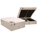 Ver imagem 1 de Cama Box Baú Queen: Colchão Molas Castor Bonnel Premium Tecnopedic + Base CRC Suede Clean(158x198)